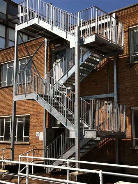 metal fire escape fabrication|exterior metal fire escape stairs.